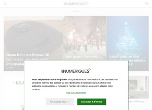 How lesnumeriques.com looks like on a tablet such as an iPad.