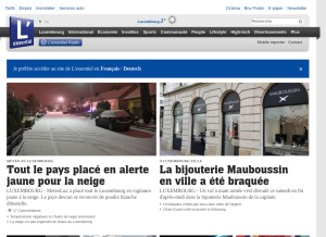 How lessentiel.lu looks like on a tablet such as an iPad.