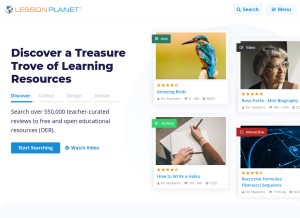 How lessonplanet.com looks like on a tablet such as an iPad.