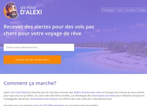 How lesvolsdalexi.com looks like on a tablet such as an iPad.