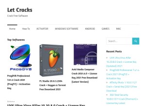 How letcracks.com looks like on a tablet such as an iPad.