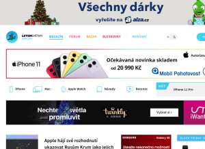 How letemsvetemapplem.eu looks like on a tablet such as an iPad.