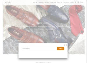How lethato.com looks like on a tablet such as an iPad.