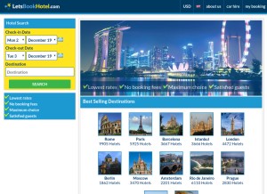 How letsbookhotel.com looks like on a tablet such as an iPad.