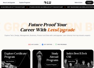 How letsupgrade.in looks like on a tablet such as an iPad.