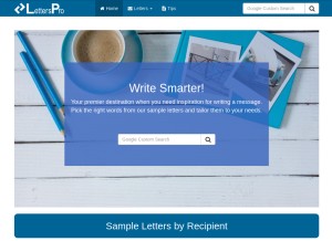 How letterspro.com looks like on a tablet such as an iPad.