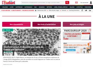How letudiant.fr looks like on a tablet such as an iPad.