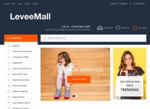 How leveemall.com looks like on a tablet such as an iPad.
