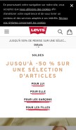How levi.com looks like on a mobile device such as an iPhone.