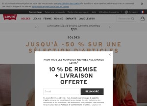 How levi.com looks like on a tablet such as an iPad.