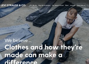 How levistrauss.com looks like on a tablet such as an iPad.