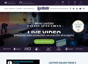 How levitatemedia.com looks like on a tablet such as an iPad.