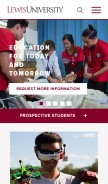 How lewisu.edu looks like on a mobile device such as an iPhone.
