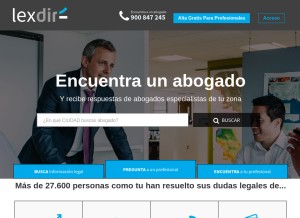 How lexdir.com looks like on a tablet such as an iPad.