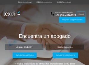 How lexdir.mx looks like on a tablet such as an iPad.