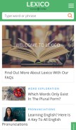 How lexico.com looks like on a mobile device such as an iPhone.