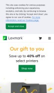 How lexmark.com looks like on a mobile device such as an iPhone.