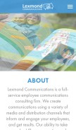 How lexmondcommunications.com looks like on a mobile device such as an iPhone.