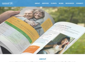 How lexmondcommunications.com looks like on a tablet such as an iPad.