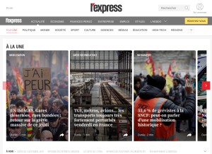 How lexpress.fr looks like on a tablet such as an iPad.