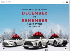 How lexus.com looks like on a tablet such as an iPad.