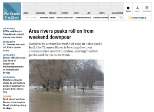 How lfpress.com looks like on a tablet such as an iPad.