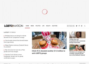 How lgbtqnation.com looks like on a tablet such as an iPad.