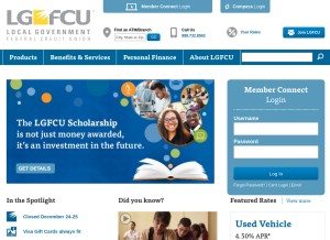 How lgfcu.org looks like on a tablet such as an iPad.
