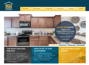 How lgihomes.com looks like on a tablet such as an iPad.