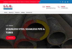 How lgsteels.co.in looks like on a tablet such as an iPad.