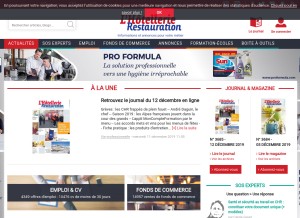 How lhotellerie-restauration.fr looks like on a tablet such as an iPad.