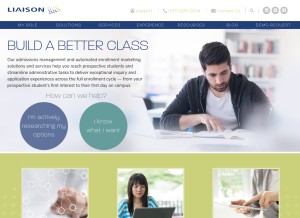 How liaisonedu.com looks like on a tablet such as an iPad.