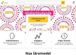 How liber.se looks like on a tablet such as an iPad.