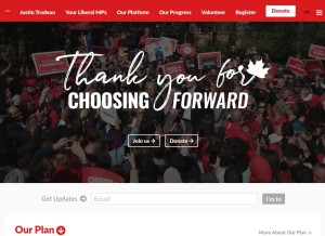 How liberal.ca looks like on a tablet such as an iPad.