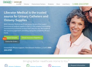 How liberatormedical.com looks like on a tablet such as an iPad.