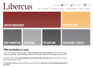How libercus.net looks like on a tablet such as an iPad.
