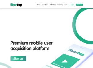 How libertap.com looks like on a tablet such as an iPad.