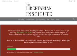 How libertarianinstitute.org looks like on a tablet such as an iPad.