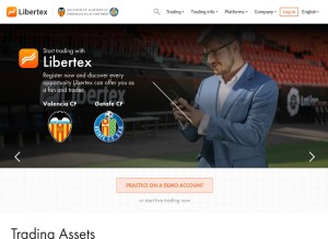 How libertex.com looks like on a tablet such as an iPad.