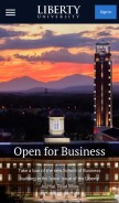 How liberty.edu looks like on a mobile device such as an iPhone.