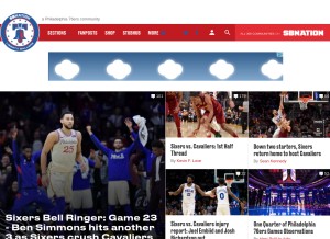 How libertyballers.com looks like on a tablet such as an iPad.