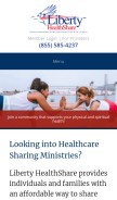 How libertyhealthshare.org looks like on a mobile device such as an iPhone.