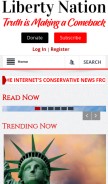 How libertynation.com looks like on a mobile device such as an iPhone.