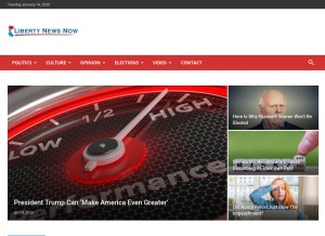 How libertynewsnow.com looks like on a tablet such as an iPad.