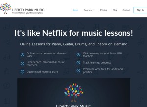How libertyparkmusic.com looks like on a tablet such as an iPad.