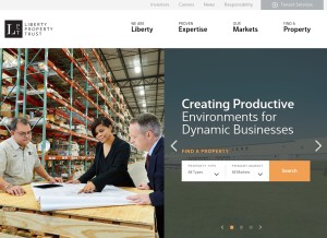 How libertyproperty.com looks like on a tablet such as an iPad.