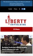 How libertyunyielding.com looks like on a mobile device such as an iPhone.