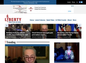 How libertyunyielding.com looks like on a tablet such as an iPad.