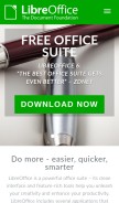 How libreoffice.org looks like on a mobile device such as an iPhone.