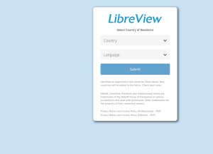 How libreview.com looks like on a tablet such as an iPad.